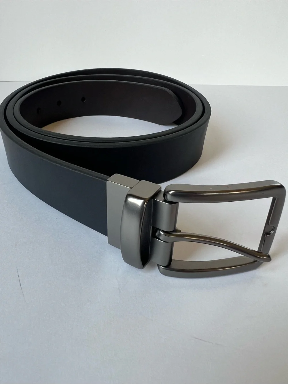 Men's Two-in-one Reversible Rotative Buckle Casual Dress Belt Black Brown SZ XL